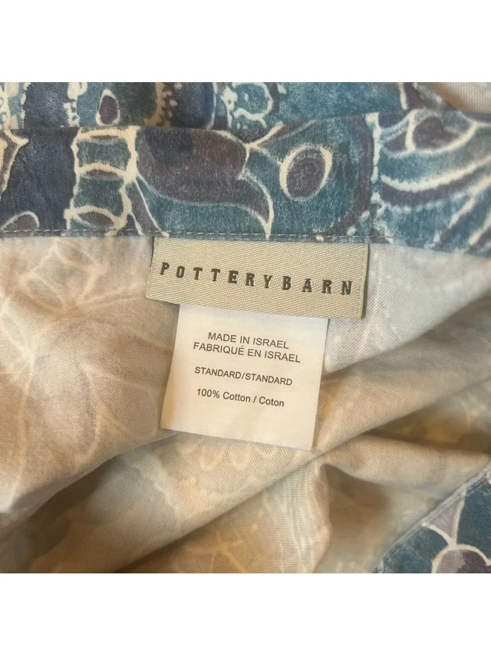 Pottery Barn Duvet Set Full/Queen Blue Medallion 2 Pullowcases Cotton Boho